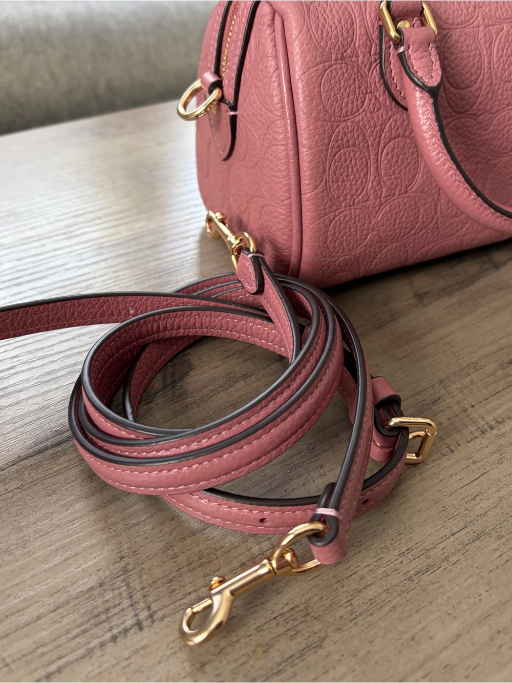 Coach Mini Rowan Monogram Leather Peony PRICE FIRM - Picture 3 of 7